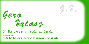 gero halasz business card